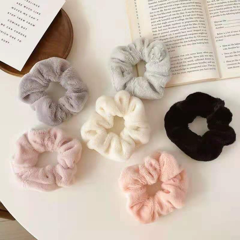 Dây Buộc Tóc Cột Tóc Vải Nhung Scrunchies Trơn Kute
