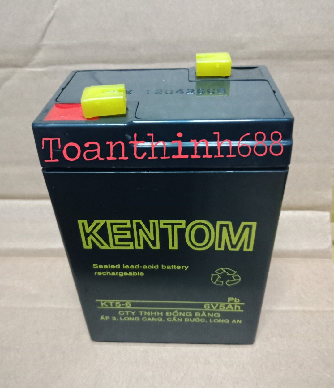 [HCM]Bình ắc quy khô 6v Kentom (6v5Ah)