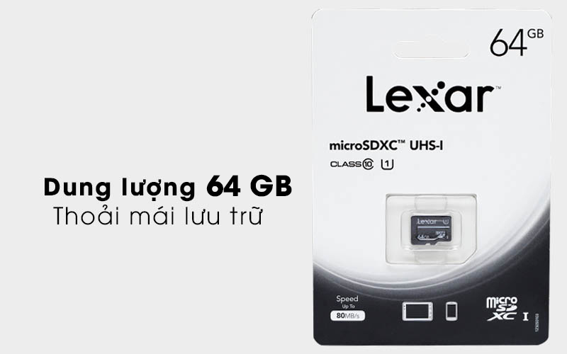 Thẻ nhớ MicroSDXC Lexar 64GB class 10