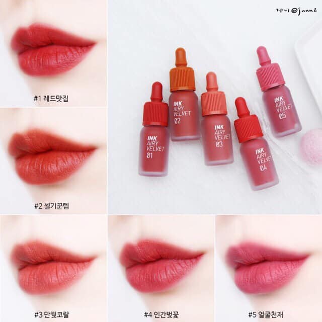 [HOÀN TIỀN 15%]Son kem Peripera Ink Airy Velvet Tint