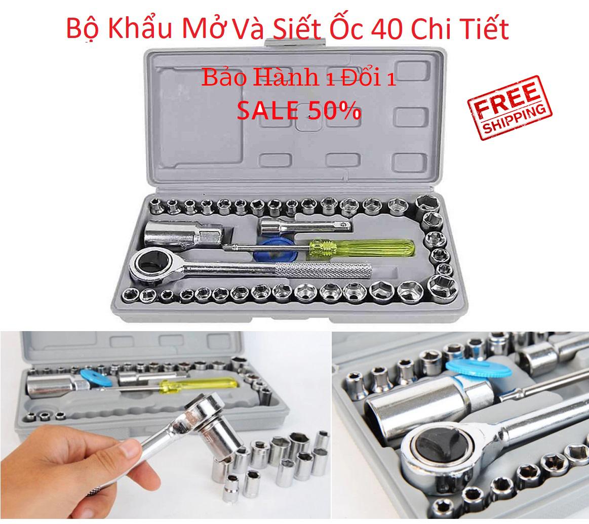 [HCM]Mua Bộ Mở Siết Ốc Ở Đâu Bộ Khẩu Sửa Xe Máy 40 Chi Tiết. Bộ Khẩu Mở Siết Ốc 40 Chi Tiết Cao Cấp Thiết Kế Cơ Động Tiện Dụng Top 10 Bộ Dụng Cụ Vặn Siết Ốc Đa Năng .Bộ Dụng Cụ Nên Mua