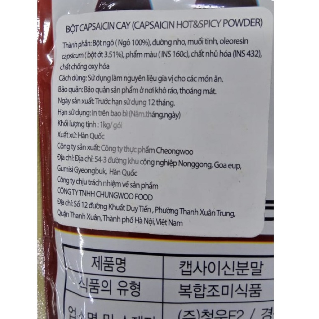 Bột ớt siêu cay Hàn Quốc 1kg/400g