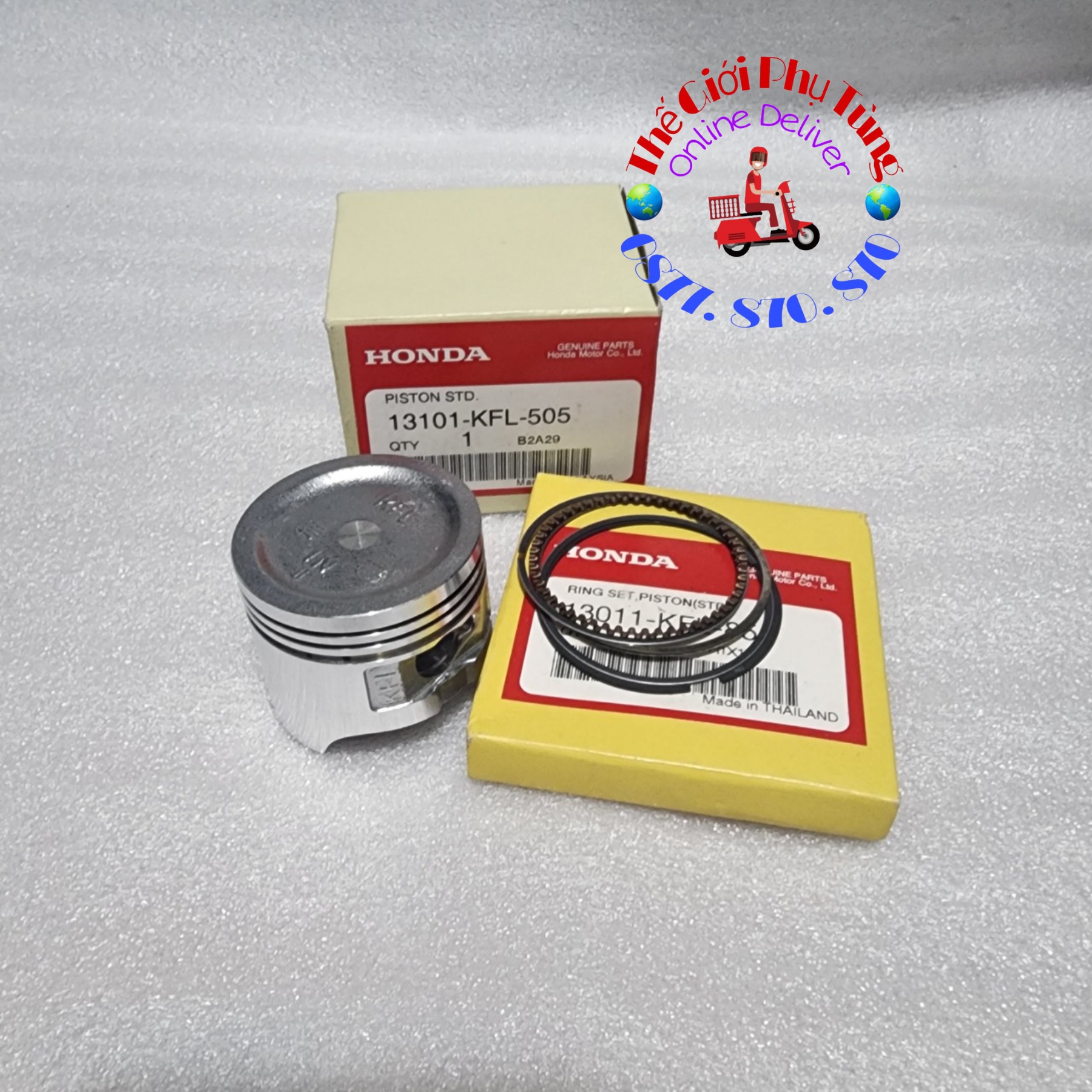 Piston bạc Wave Thái 110, Future 1 zin Honda Thái Lan