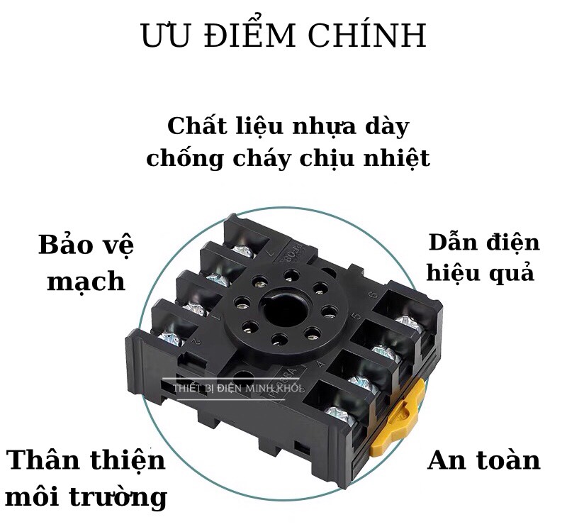 Đế rơ le timer thời gian, đế relay trung gian socket relay,, đế rơle