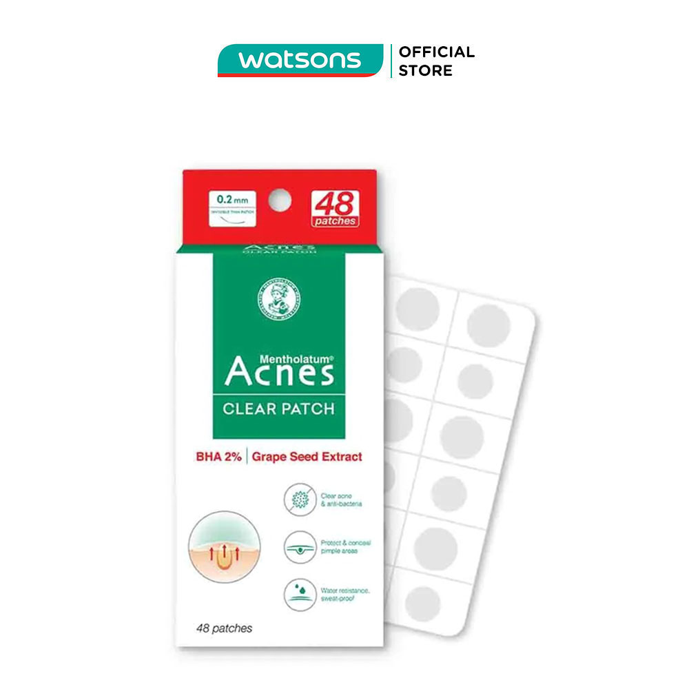 Miếng dán mụn acnes 3 tác động clear patch 48 miếng