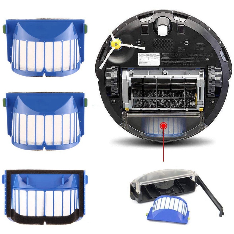 2 Pairs of Bristles and Flexible Beater Brush for iRobot Roomba 600, 690, 980, 670, 660
