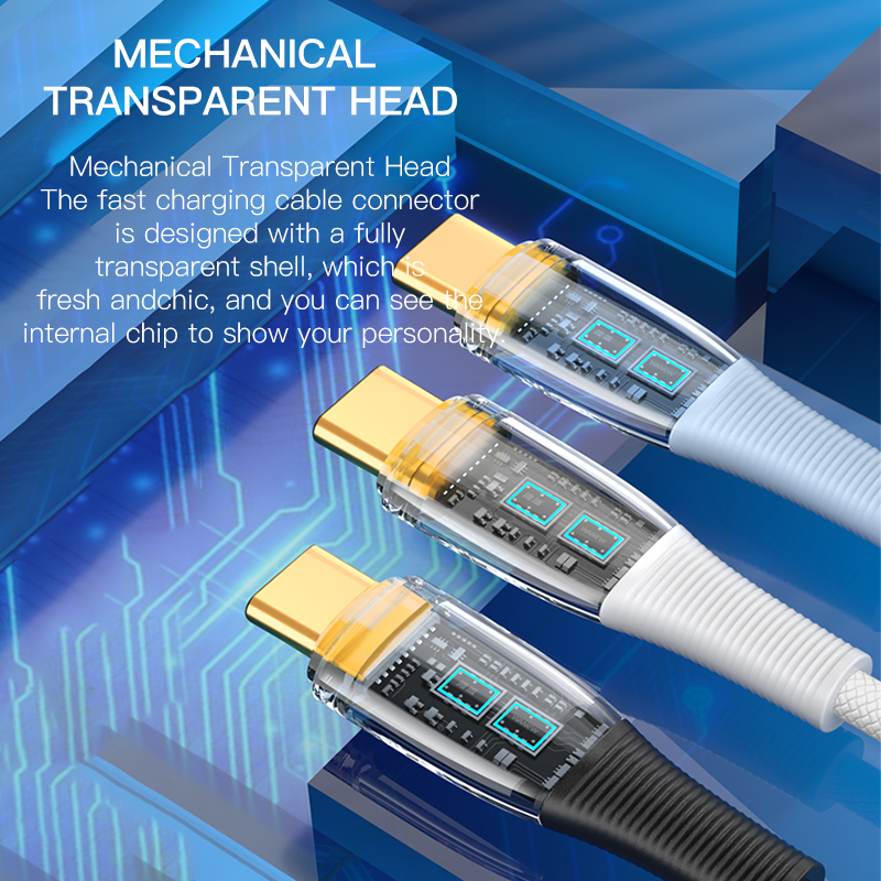 KUULAA USB Type C tp Type C Cable PD 100W for iPad Pro 2021 2020 USB C to USB Type C Cable PD 4.0 for Samsung Xiaomi Redmi USBC to USBC Cable for Laptop MacBook Transparent Cable