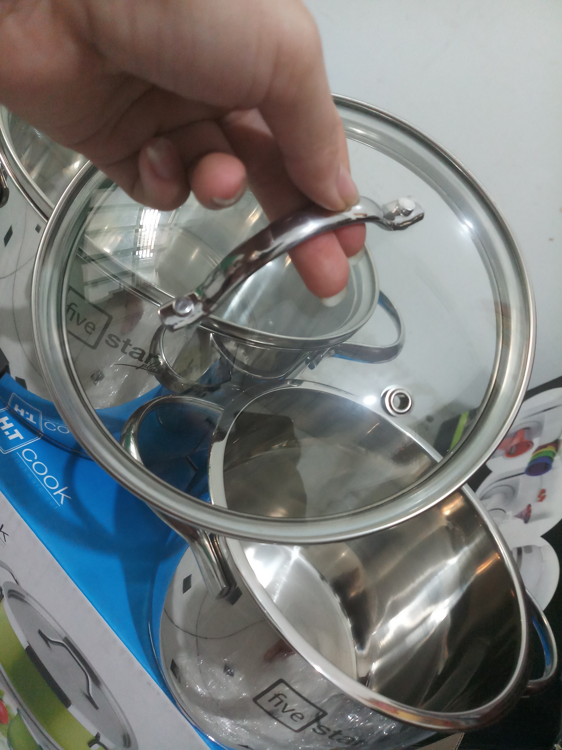 BỘ 3 NỒI CAO CẤP FIVESTAR (INOX 304 – THÂN CAO – NẮP KÍNH)
