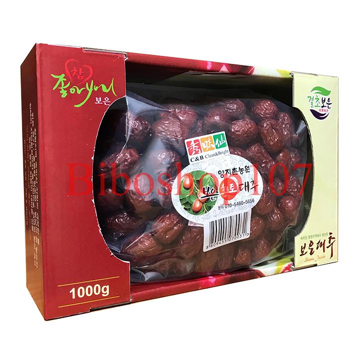 Táo đỏ sấy khô Hàn Quốc hộp 1kg (kèm túi xách quà tặng)