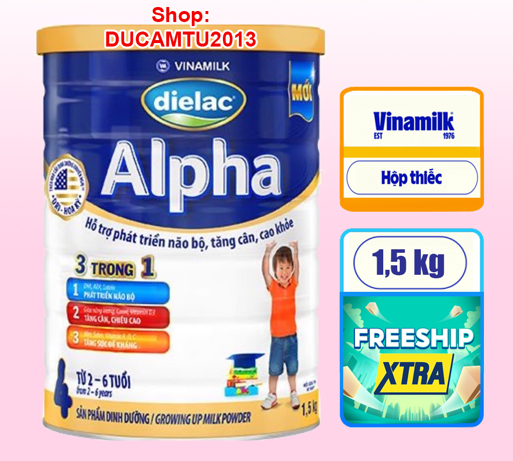 Sữa bột Dielac Alpha 4 _ 1,5kg HSD 11_2025