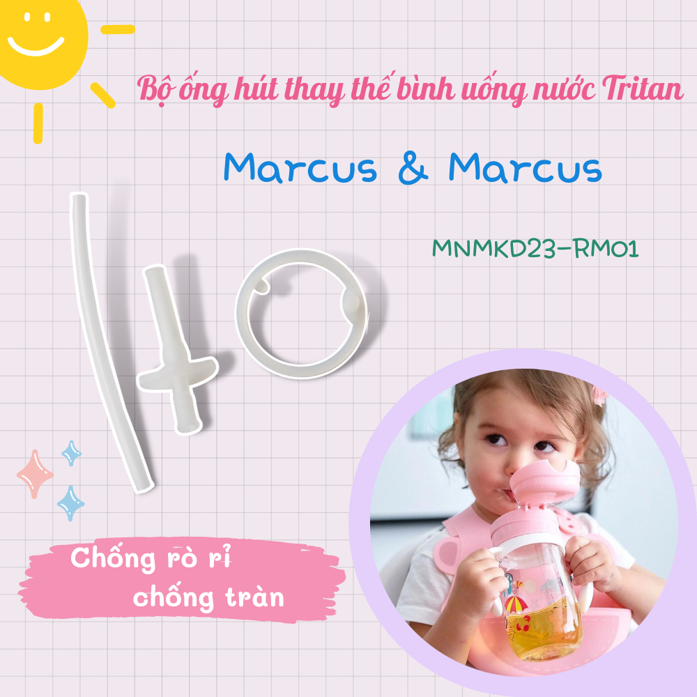 Bộ Ống Hút Thay Thế Bình Uống Nước Tritan Marcus & Marcus