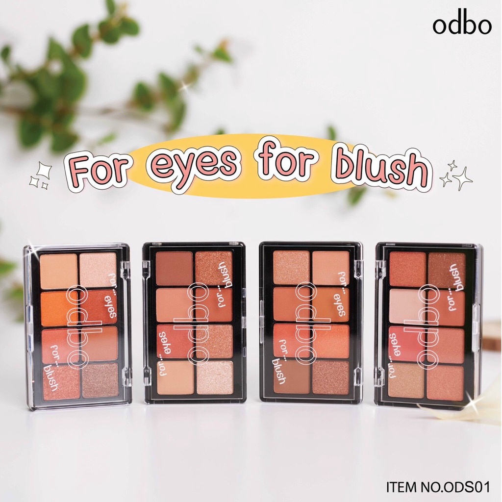 (Mẫu Mới) Bảng Phấn Mắt Kèm Má Hồng Odbo 2 Tầng
