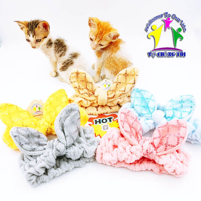 Băng đô nữ skincare, phụ kiện nữ make up, cài tóc nữ trang điểm, bờm tóc nam rửa mặt, nơ cài tóc cho bé gái cute, tai thỏ caro siêu đẹp - thương hiệu VỢ CHỒNG TÔI