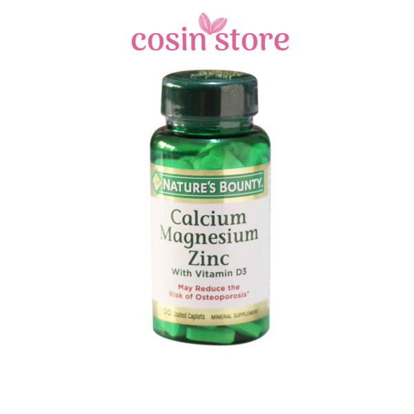 Viên uống Natures Bounty Calcium Magnesium Zinc with Vitamin D3 100 viên – Bổ sung Canxi Cho Xương Chắc Khoẻ - Cosin Store cao cấp