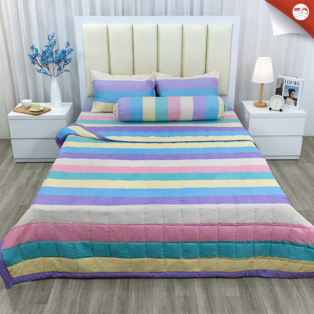 Sét 4 món cầu vòng 1.6x2m- bộ drap 4 món - bộ chăn ga 4 món cotton