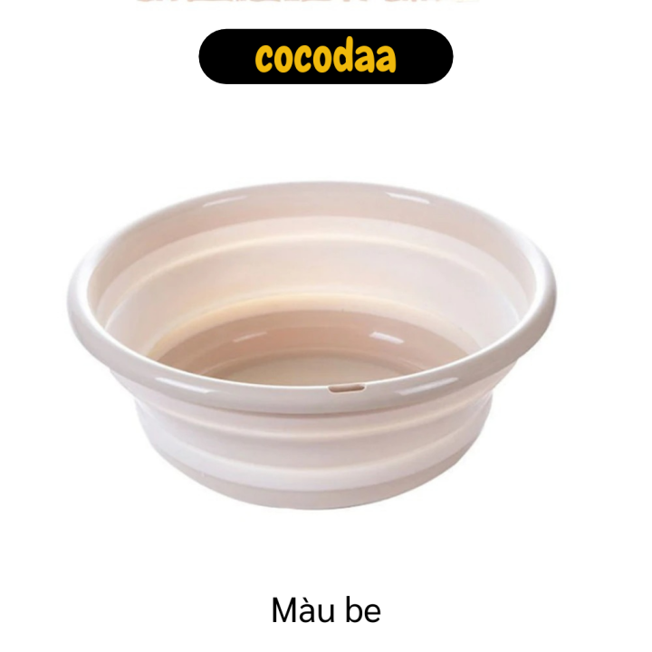 Thau nhựa gấp gọn loại trung 12x35cm - Chậu xếp gọn mang đi du lịch, dã ngoại - Thau rửa mặt cho sinh viên xếp gọn tiết kiệm không gian