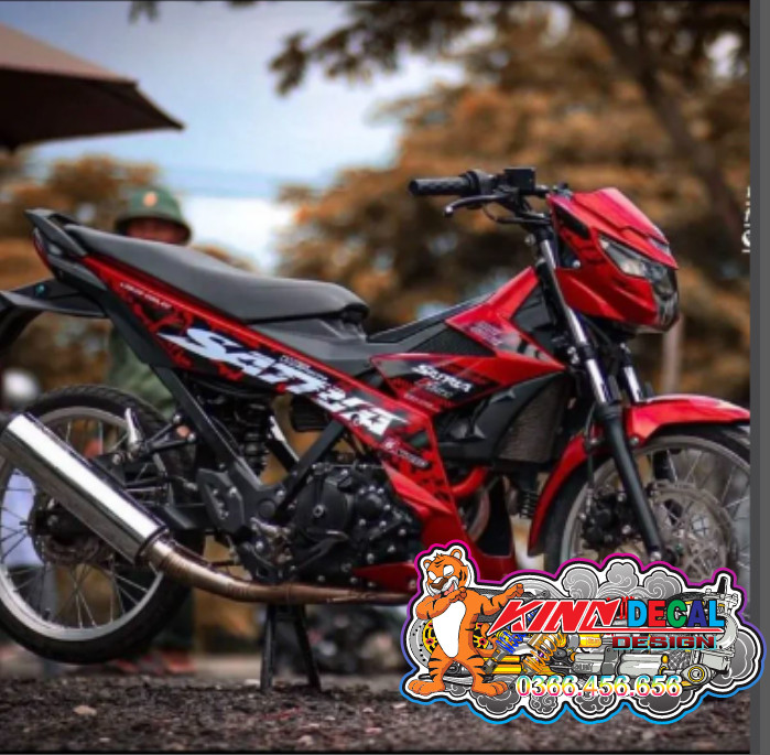 Tem Rời Satria mẫu zin màu đỏ đen trắng