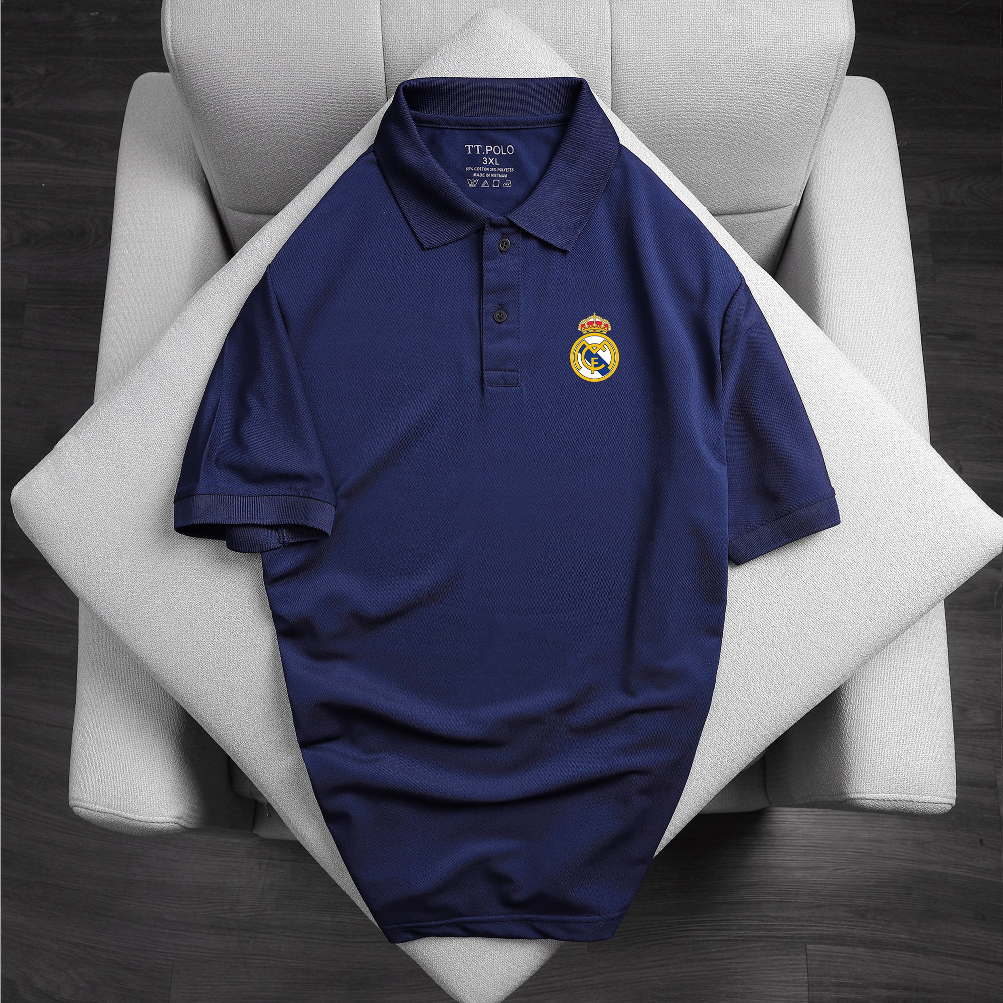 Áo thun nam ngắn tay in logo CLB bóng đá chất liệu cotton cao cấp - áo thun nam cổ trụ