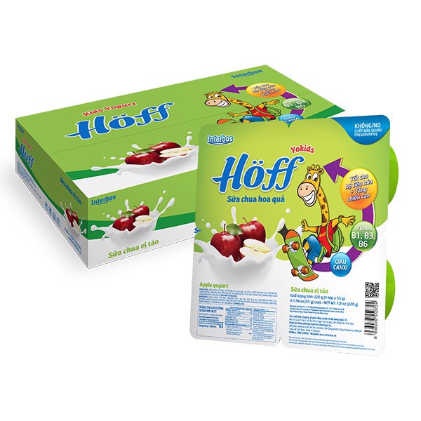 Sữa Chua trẻ em vị Táo HOFF(1 thùng - 48 hộp)