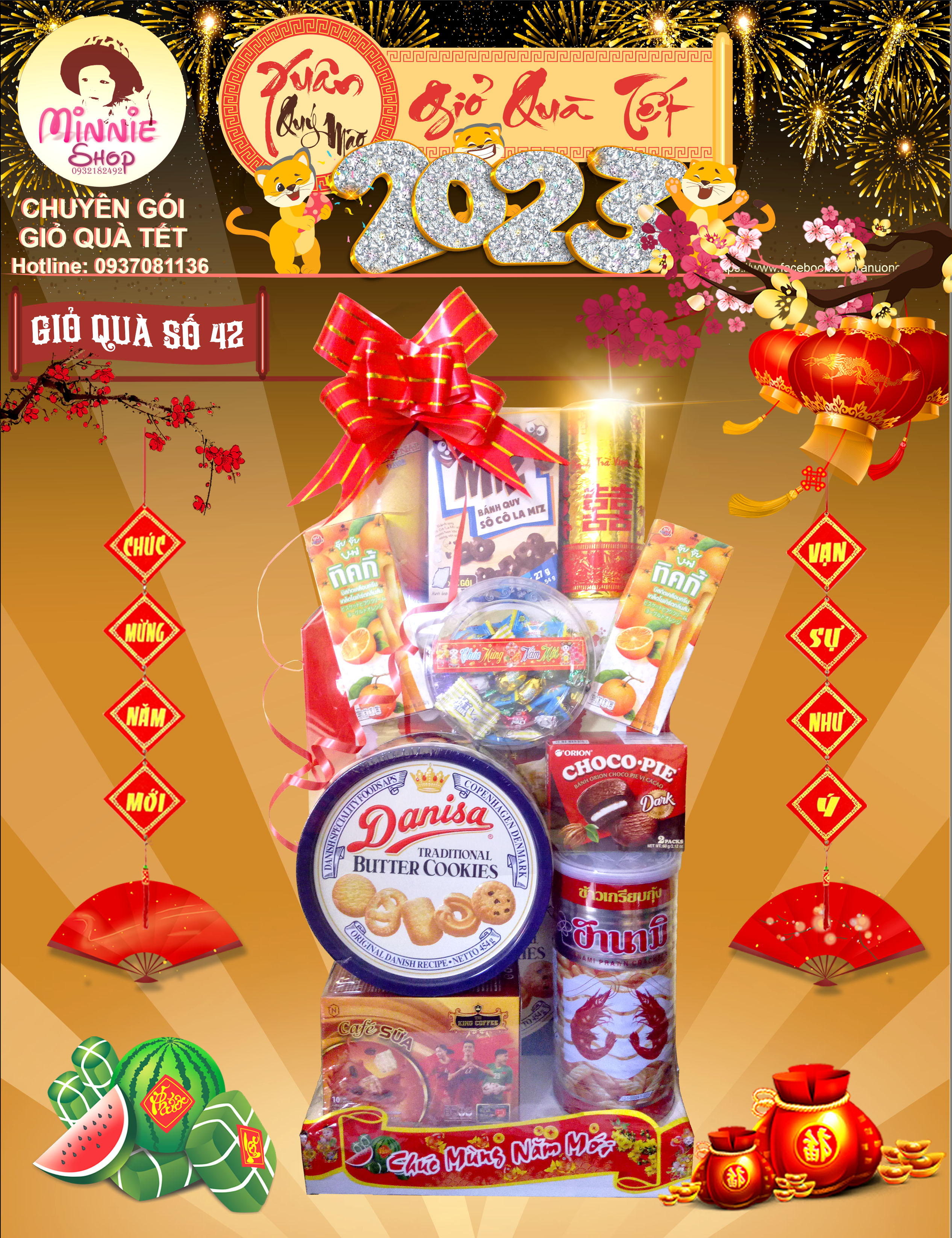 Giỏ Quà Tết 2024 - MS42 (MINNIE SHOP) - GIỎ THANH LỊCH