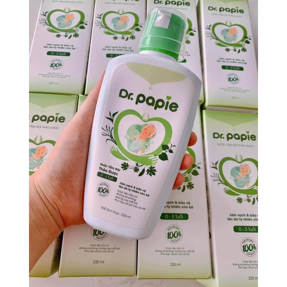 NƯỚC TẮM THÂOR DƯỢC DR PAPIE CHĂM SÓC DA EM BÉ 230ML