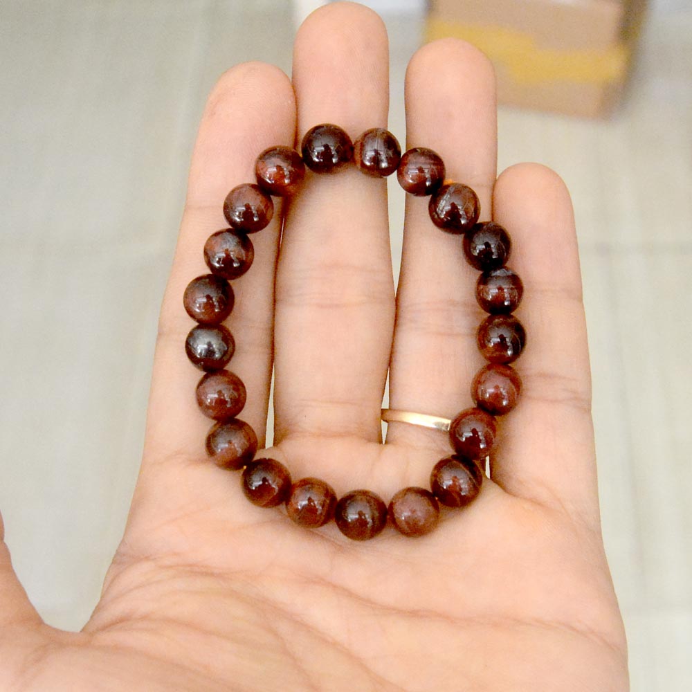 Vòng tay chuỗi đá mắt hổ đỏ-nhiều cỡ ly