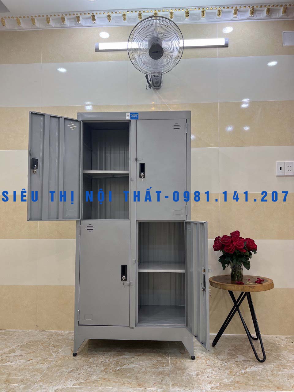 Tủ hồ sơ văn phòng 4 cửa - SIÊU THỊ NỘI THẤT STNT23