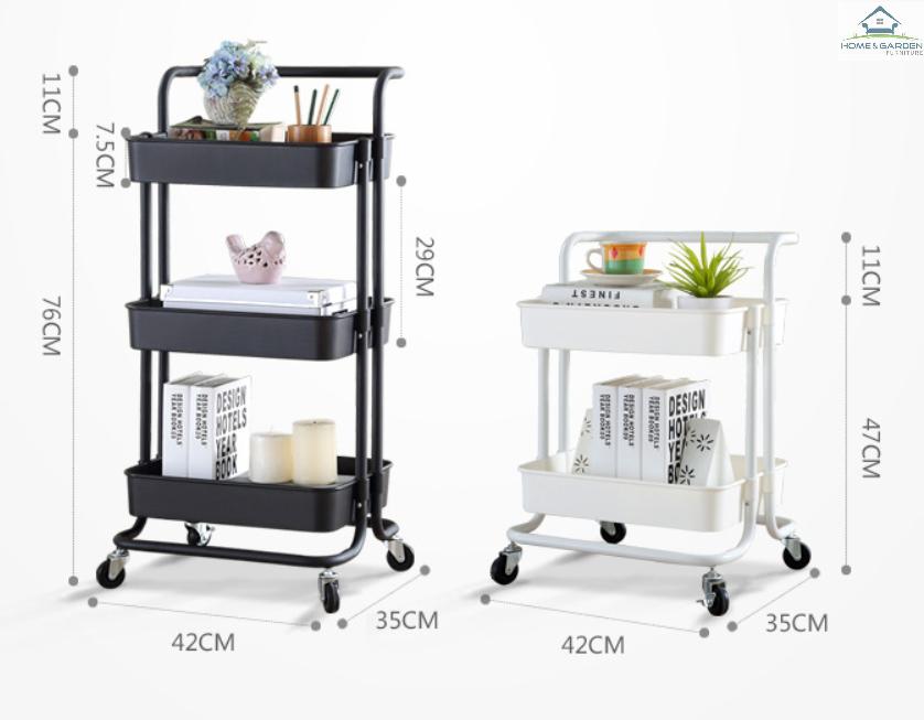 Home and Garden - Kệ để đồ 3 tầng có bánh xe