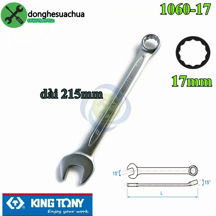Cờ lê vòng miệng 17mm kingtony 1060-17 dài 215mm