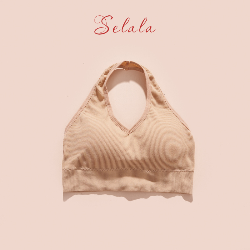 Áo bra yếm selala dáng croptop gân tăm tấm hút thoáng mát bs07