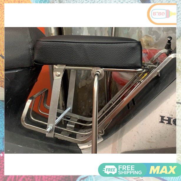 Ghế ngồi xe máy em bé - xe số, yên nệm, không tựa, có gác chân, an toàn cho bé