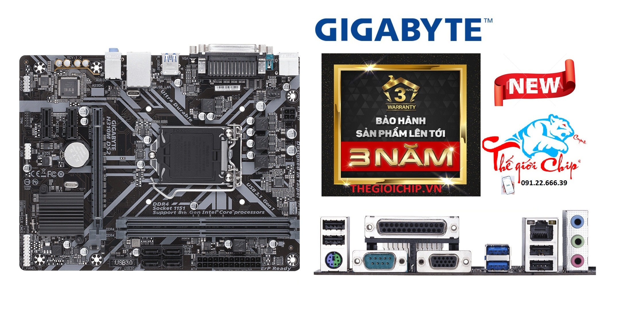 [HCM]Bo Mạch Chủ (Mainboard) Gigabyte H310M-DS2 (CTY Box-3 Năm)