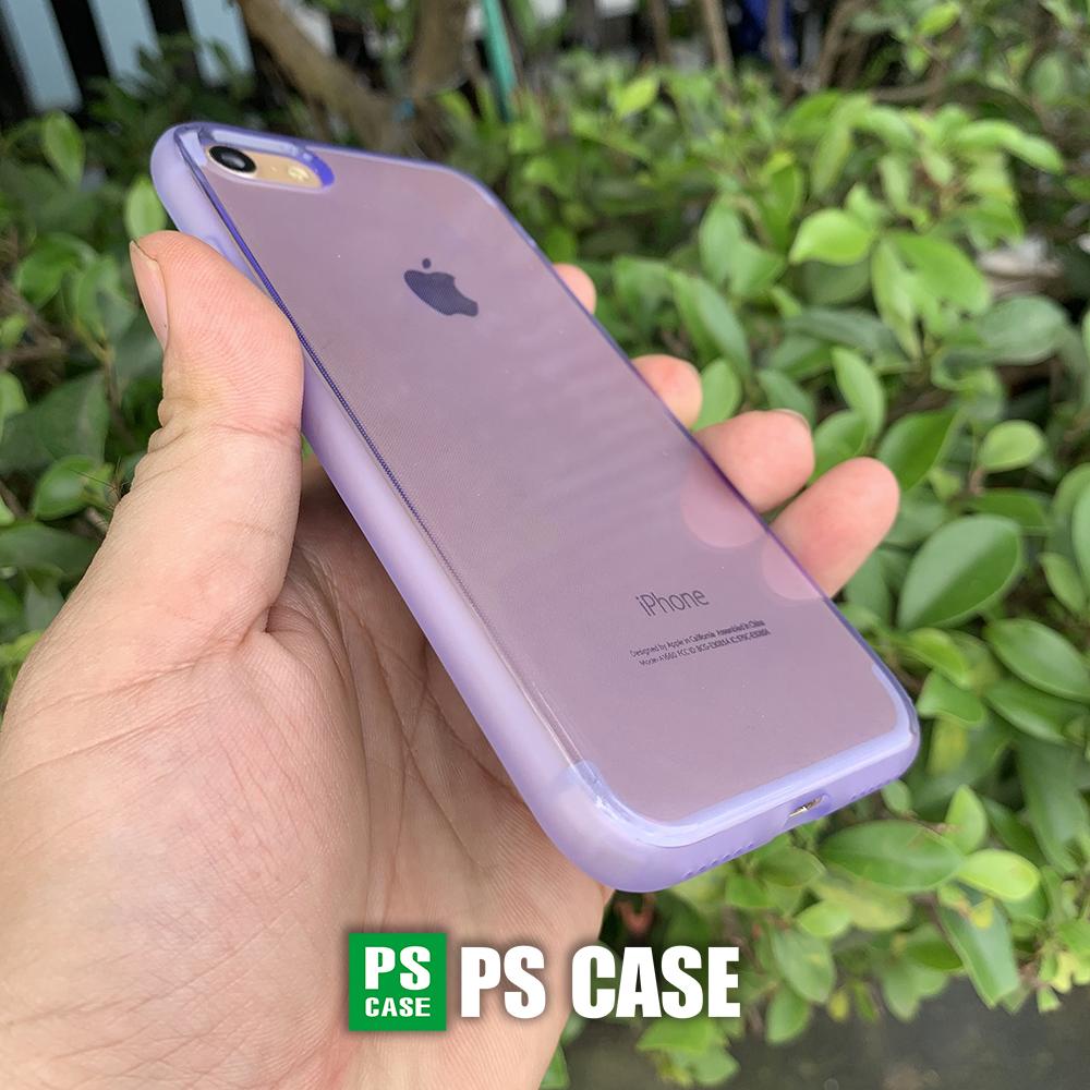 Ốp lưng dẻo tím mờ chống sốc cao cấp dành cho iPhone 7 / iPhone 8 - PS Case phân phối