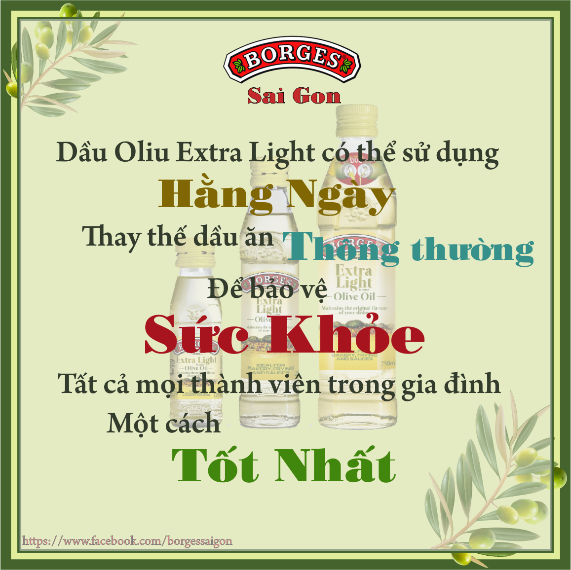 Dầu Oliu Tinh Chế Extra Light  Borges không mùi