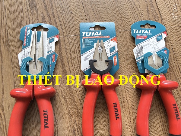 Bộ 3 kềm cách điện total (Kềm cắt, kềm răng, kềm mỏ dài) THTIP261 THTIP171 THTIP381