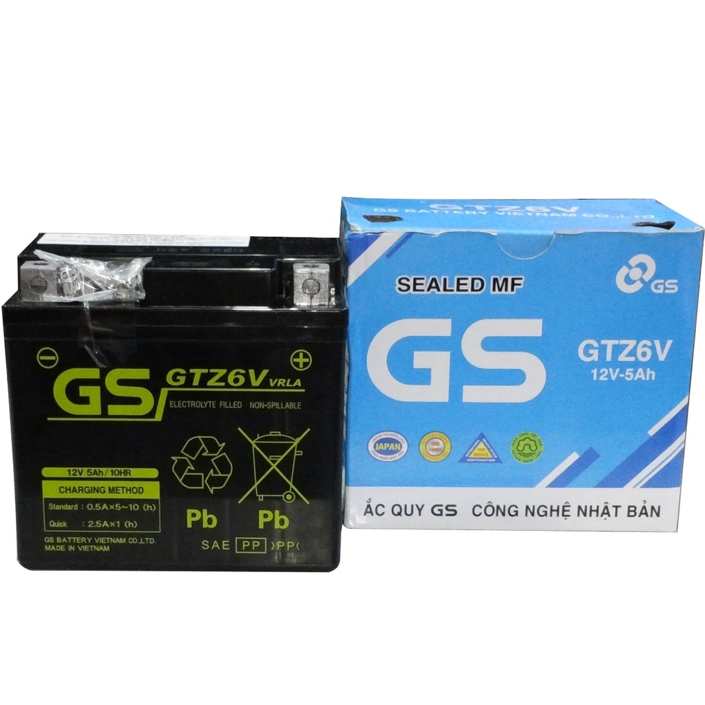Bình ắc quy GS xanh GTZ6V 12V-5Ah