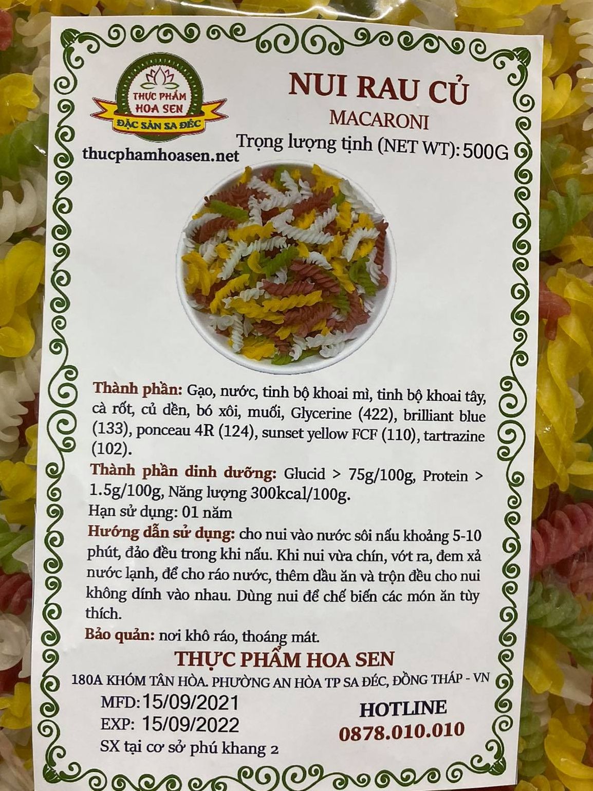 Nui rau củ 500g