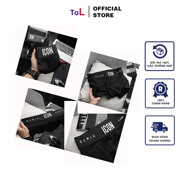 [FreeShip Max] (Combo 3 Quần) Quần Sịp Nam Boxer ICON Demin Cao Cấp