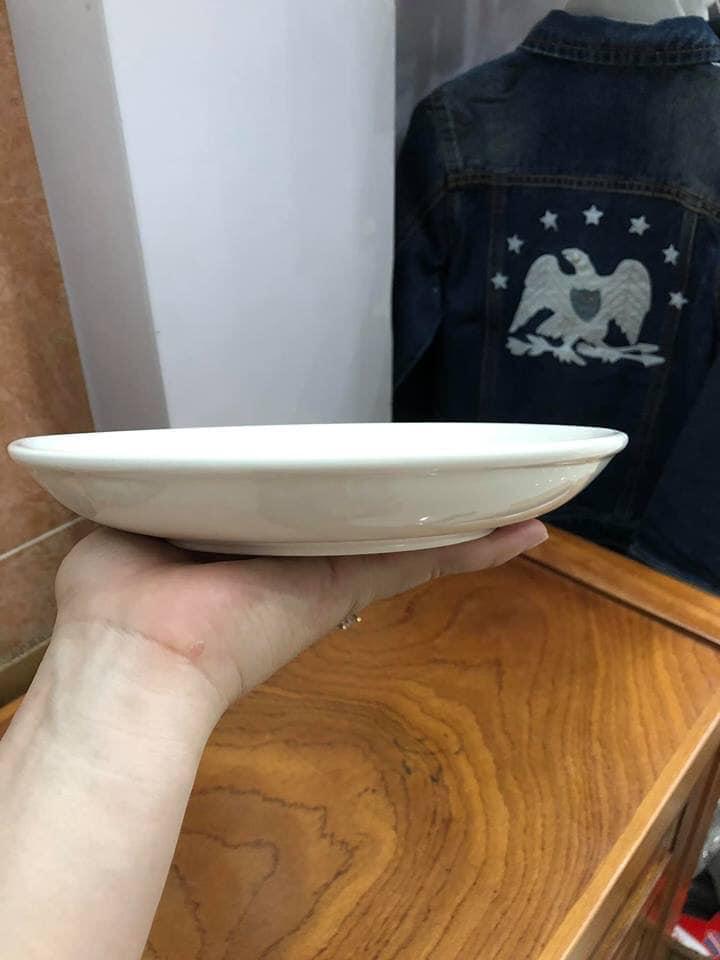 Bộ 10 dĩa sứ trắng lòng sâu 6inch (đường kính 15cm)