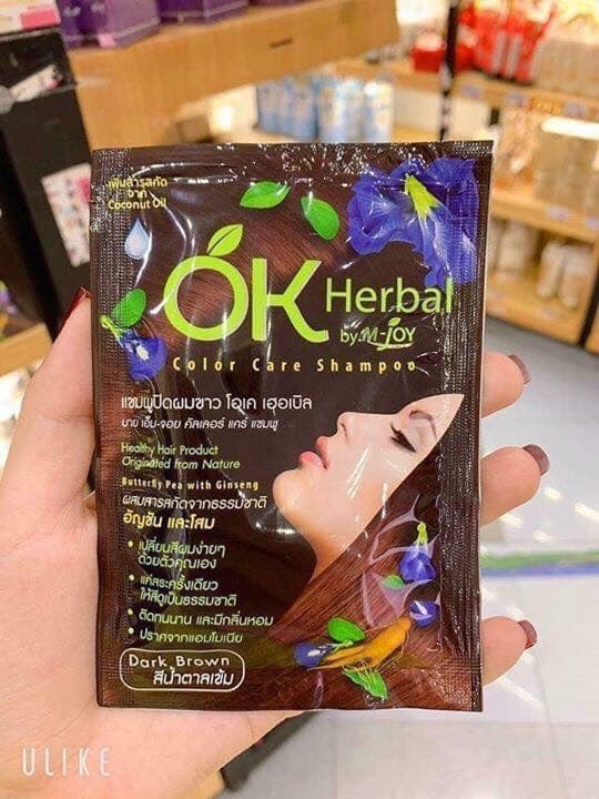 Gói gội nhuộm tóc Nhân sâm OK HERBAL Thái lan