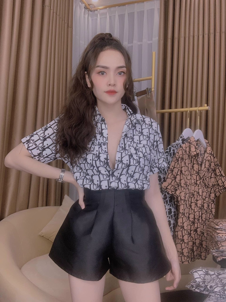 quần short bóng xếp ly eo xinh