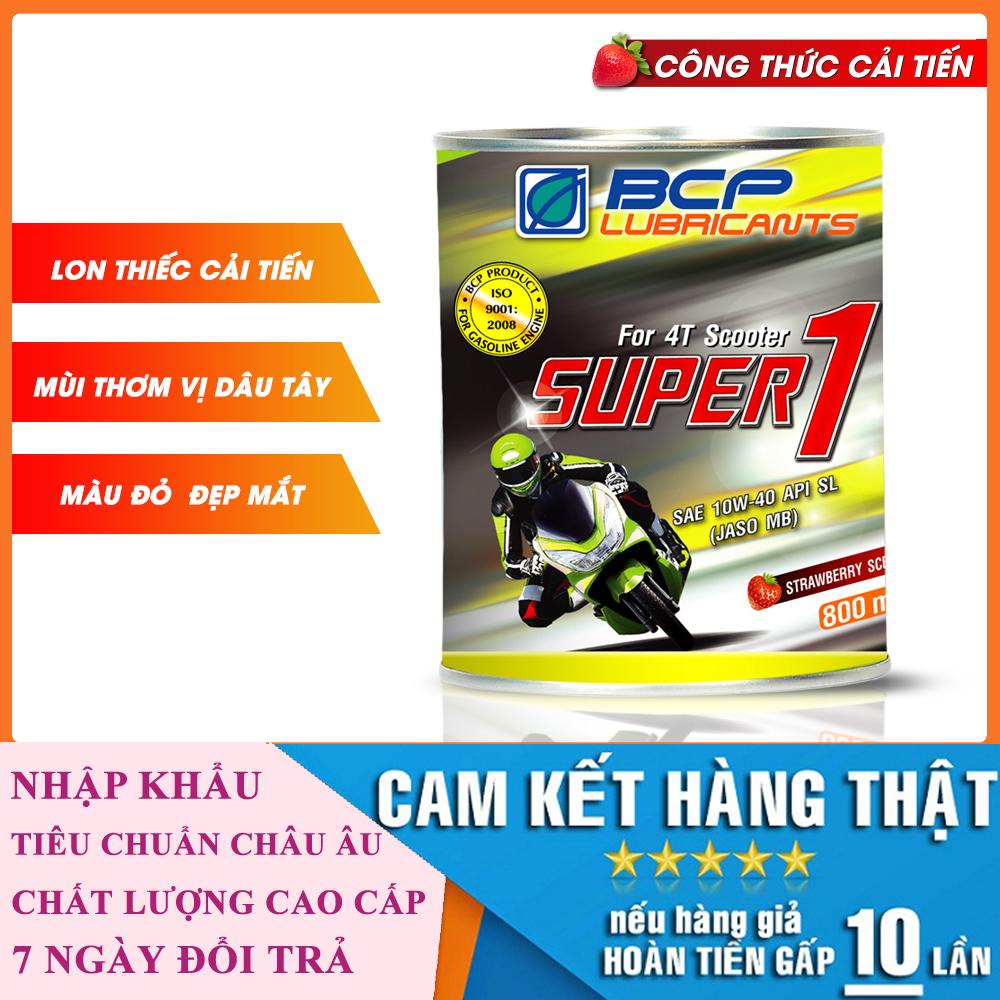 HCMNhớt xe máy tay ga BCP Thái Lan lon 0.8L - SUPER 1 SAE 10W40 API SL
