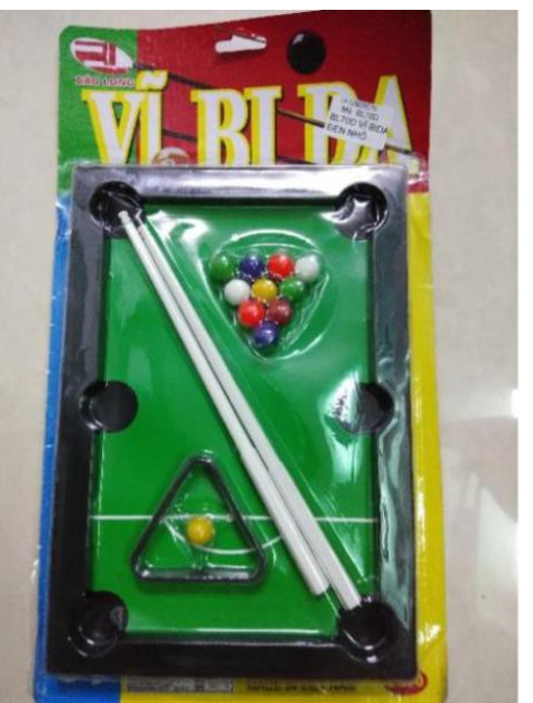 Vỉ bi da 6 Lỗ cho bé- 2 cây cơ