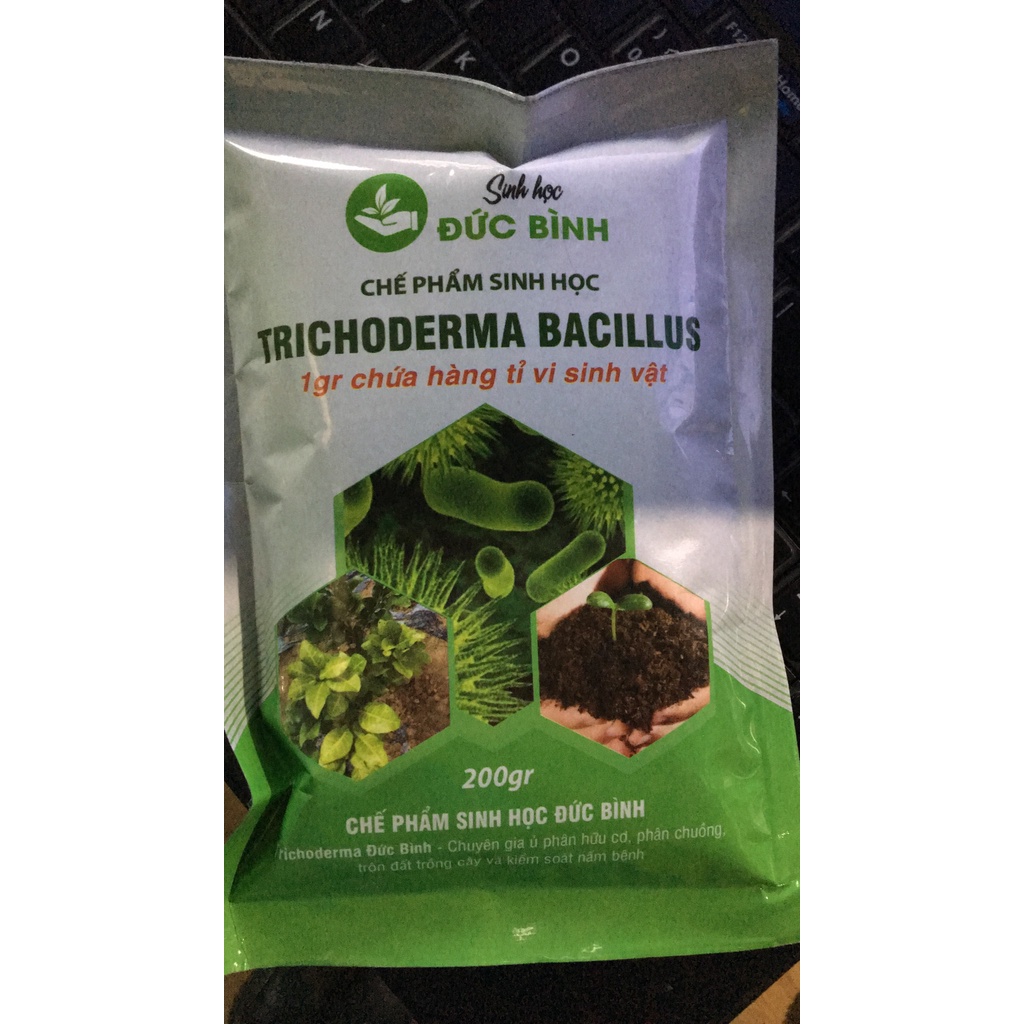 CHẾ PHẨM SINH HỌC TRICHODERMA ĐỨC BÌNH GÓI 200G - GIÚP TĂNG CHẤT LƯỢNG SẢN PHẨM