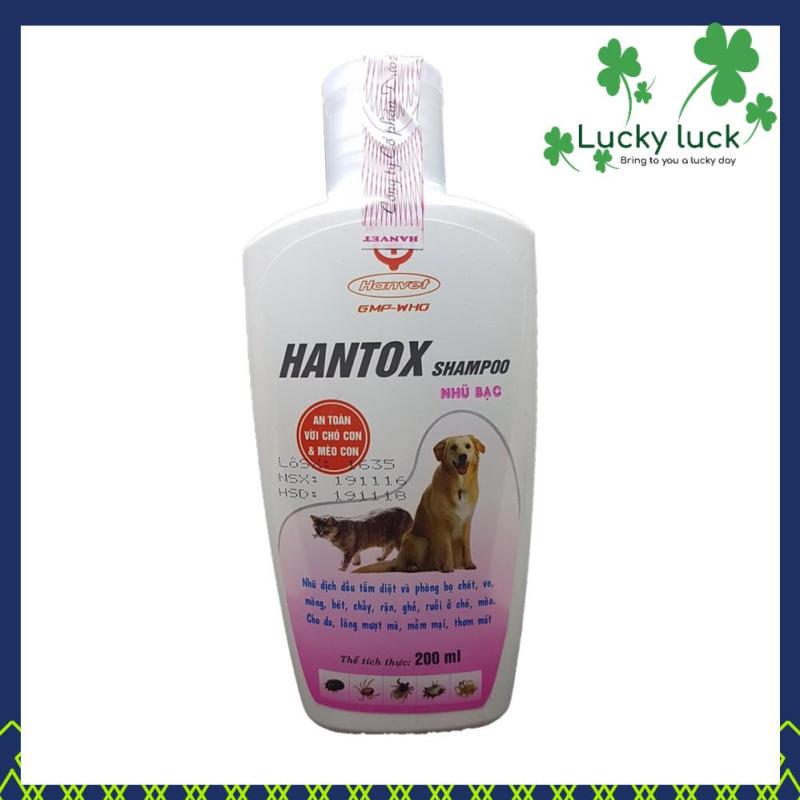 Sữa Tắm Trị Ve Ghẻ Rận Tai Bọ Chét Chó Mèo - Hantox 200ml (Hồng)