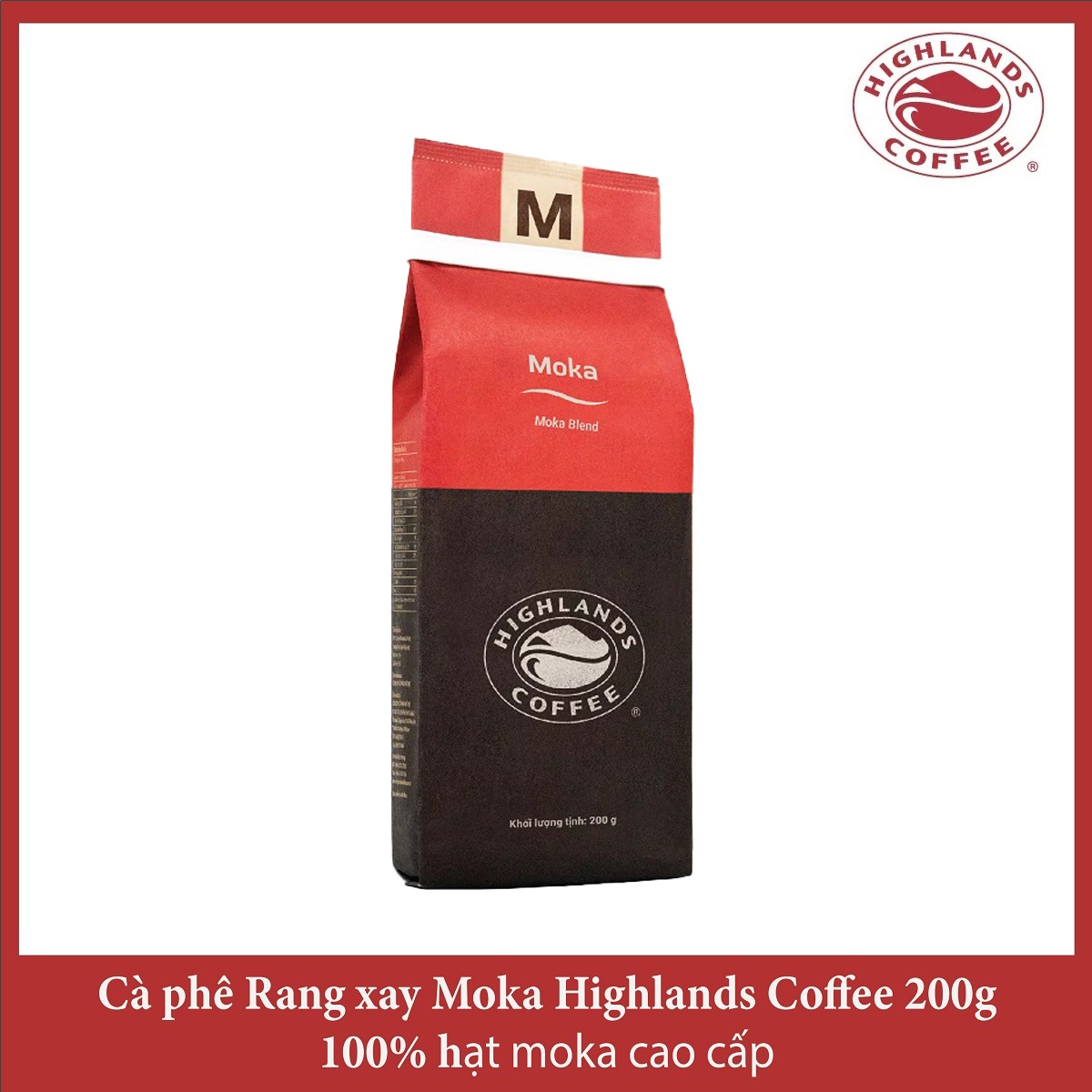 Cà phê Rang xay Moka Highland Coffee 200g