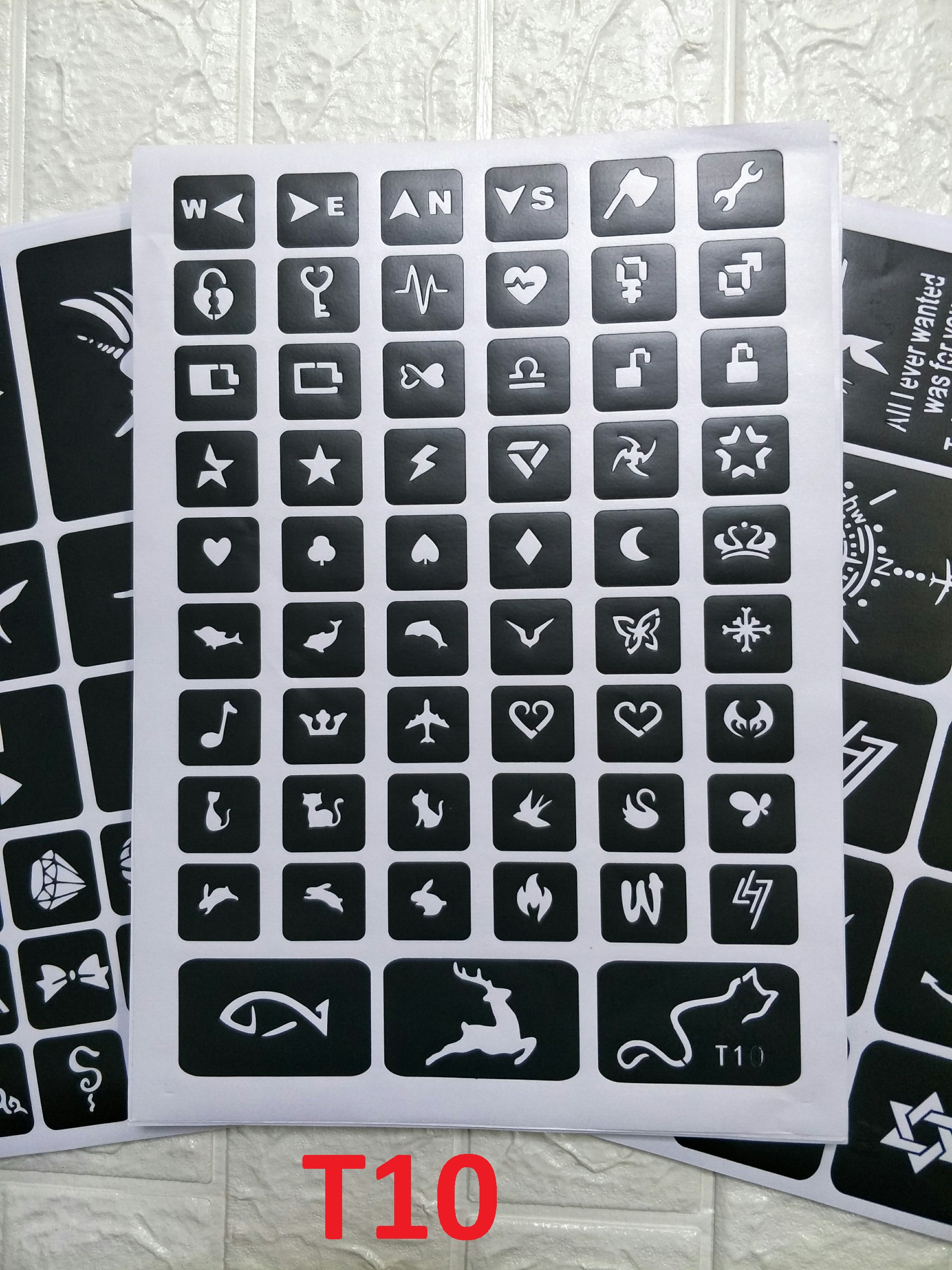 KHUÔN XĂM HÌNH XĂM TẠM THỜI T10 KHỔ A4 không kèm mực