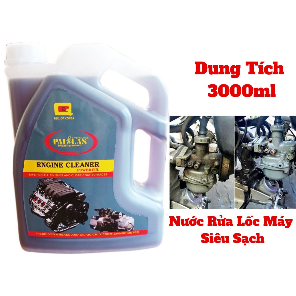 ' 3 lít '' dung dịch rửa lốc máy siêu mạnh, tẩy khoang máy, đầu bò pallas
