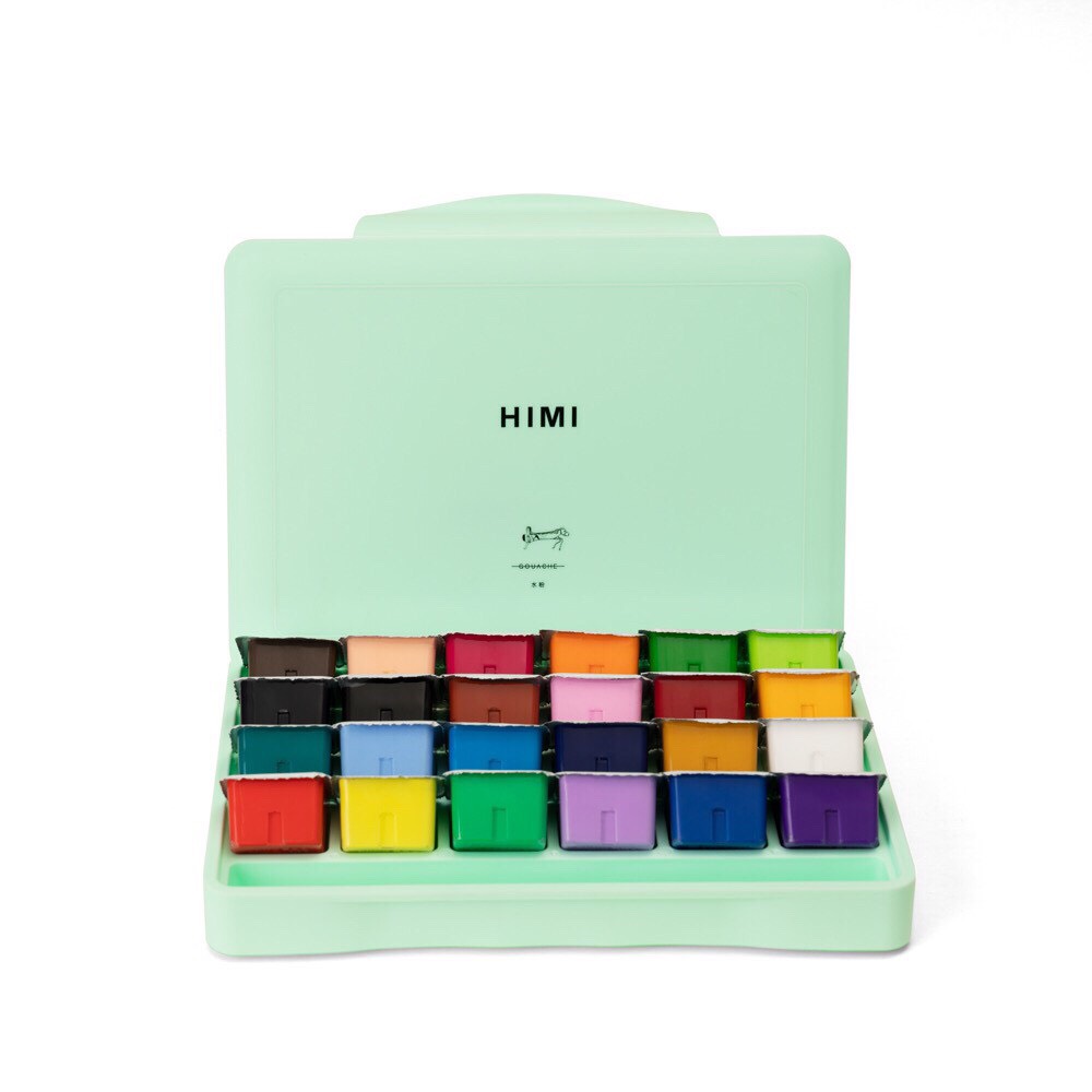 Màu Gouache HiMi dạng thạch bộ 18/24 màu