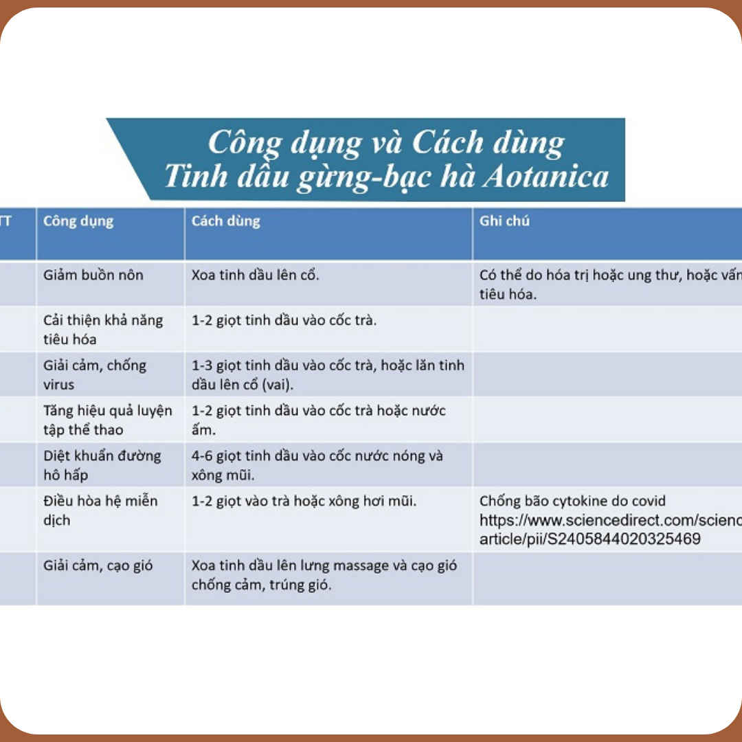 Tinh dầu Gừng – Bạc hà Aotanica 20ml